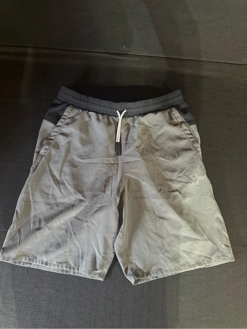 Under Armour Gray and Black Kids Swim Trunks